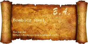 Bombicz Axel névjegykártya
